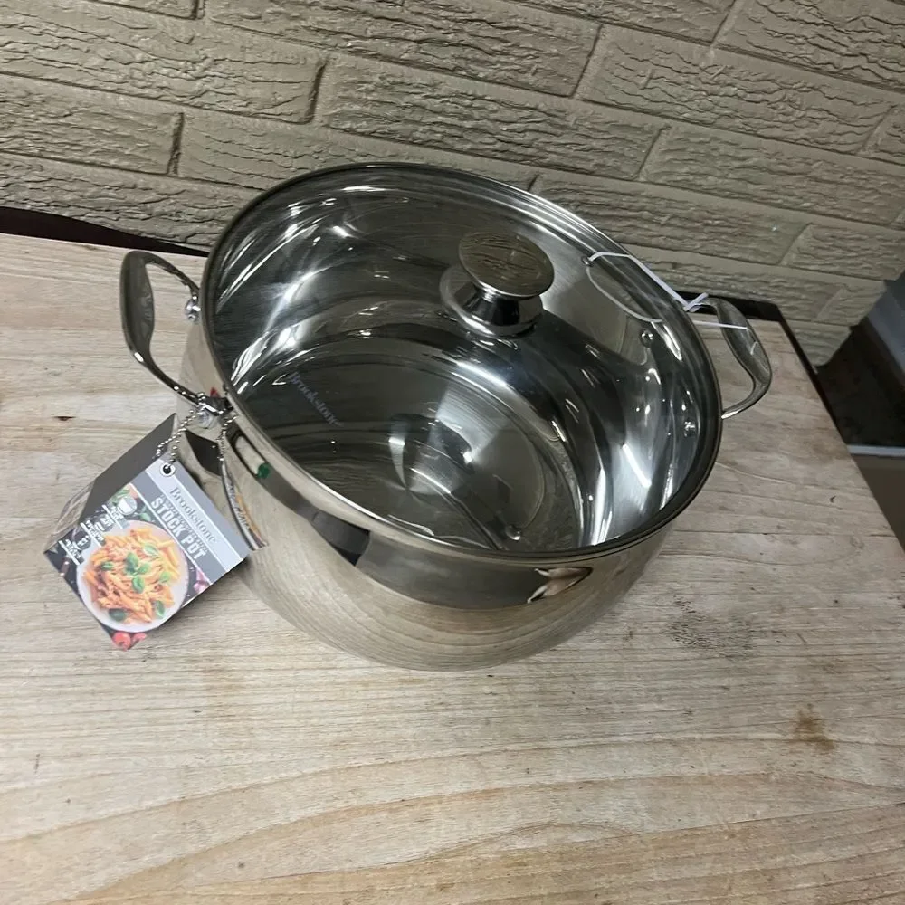 Brookstone 11 quart stainless steel stock pot  NEW